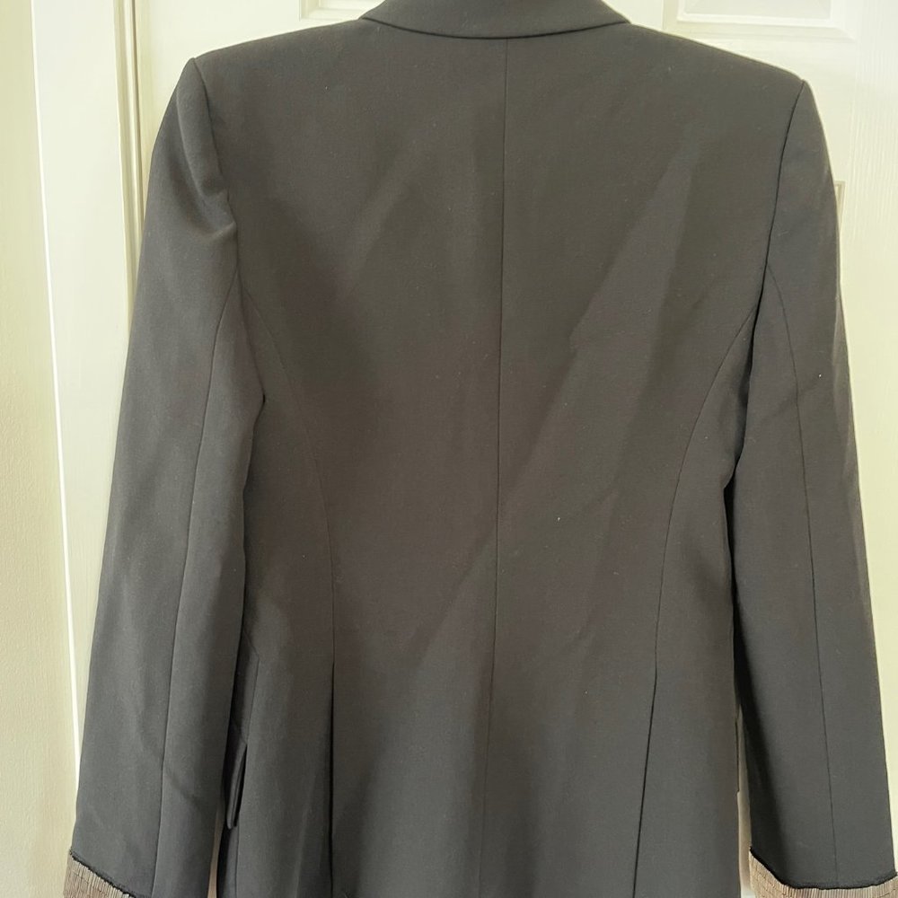 L'Agence Chamberlain Black Blazer with Bling Cuffs and Front Pockets Size 2 - Picture 9 of 9